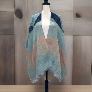 WOMENS BLUE LIGHT BLUE  & PINK BOHO SHAWL/KIMANO/CARDIGAN/CAPE ONE SIZE. NWT!